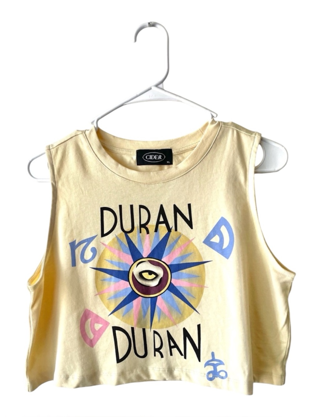 Cider Pale Yellow Duran Graphic Crop Tank
